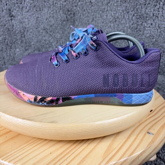 NOBULL Training Shoe Womens Size 9.5 Purple Blue Tropical Running Gym Sneaker - Picture 1 of 7